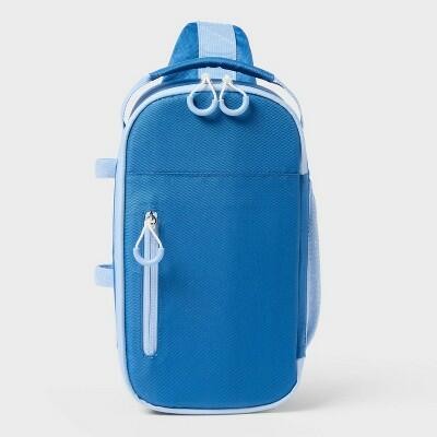 Sun Squad Soft Sided Cooler 6 Cans 4.5qt Blue Zip Closure Adjustable Straps by Deal US
