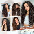 [Like New] FLUFYMOOZ 4PC 100% Protein Silk Hair Extensions 20in Curly Dark Chocolate Brown by Deal US