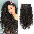 [Like New] FLUFYMOOZ 4PC 100% Protein Silk Hair Extensions 20in Curly Dark Chocolate Brown by Deal US