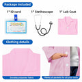 COTATERO Kids Doctor Lab Coat Scientist Costume Pink Accessories Size L by Deal US