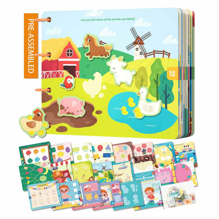 Almond Island Preschool Busy Book Montessori Learning Activity Sticker Book by Deal US