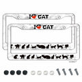 AUCCMORLY Stainless Steel Cat License Plate Frame Car Accessories 2 Pcs Set by Deal US