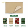 Aobkiat Christmas Wrapping Tissue Paper 24 Sheets 20x15in Red Green by Deal US