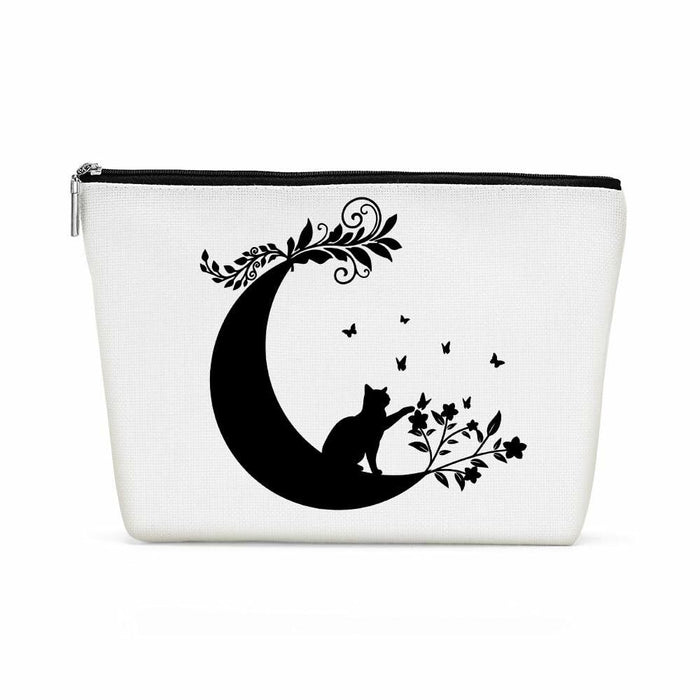 Henhesaha Witchy Cat Makeup Bag Cosmetic Travel Toiletry Bag Black by Deal US