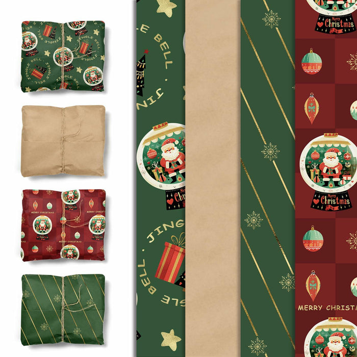 Aobkiat Christmas Wrapping Tissue Paper 24 Sheets 20x15in Red Green by Deal US