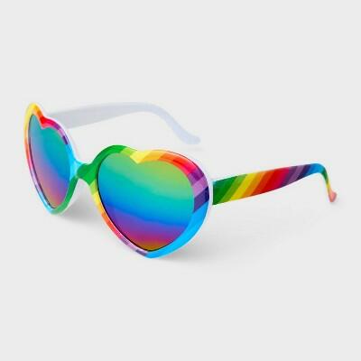 Pride Adult Rainbow Heart Sunglasses Multicolor Lens by Deal US