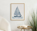 [Like New] Kate and Laurel Nautical Blue Sailboat Wall Art 16x20 Gold Wood by Deal US