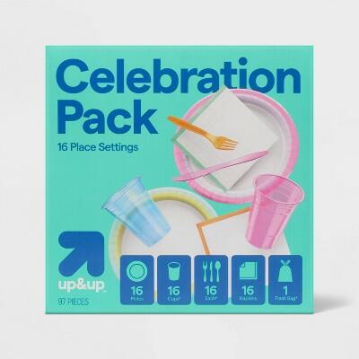 up&up Disposable Table Top Celebration Pack 97ct Party Supplies by Deal US