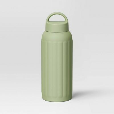 Room Essentials 32oz Stainless Steel Chug Water Bottle Green Hot Cold by Deal US