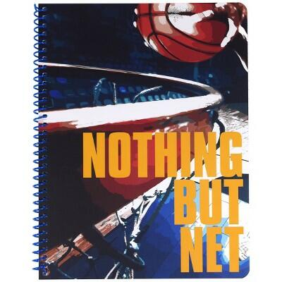 Top Flight Nothing But Net Wide Ruled Spiral Notebook 1 Subject 70 Sheets Black by Deal US