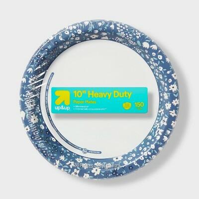 up&up Blue Floral Paper Plate 10" 150ct by Deal US