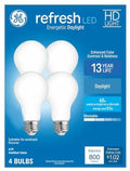 GE Refresh HD LED 60W A19 Daylight Bulbs 4 Pack General Purpose by Deal US