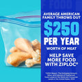 Ziploc Half Gallon Freezer Bags Grip 'n Seal Technology 40 Count by Deal US