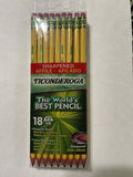 Ticonderoga #2 Sharpened Wood-Cased Pencils Yellow 18 Count by Deal US