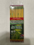 Ticonderoga #2 Sharpened Wood-Cased Pencils Yellow 18 Count by Deal US