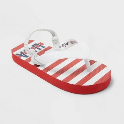 Cat & Jack Toddler Adrian Americana USA Flip Flops Red/White/Blue Size S 5/6 by Deal US