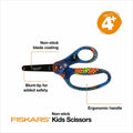 Fiskars Designer Non-stick Blunt-tip Kids Scissors 5" Bright Pixels by Deal US