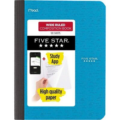 Five Star Wide Ruled Composition Book with Pocket 100ct by Deal US
