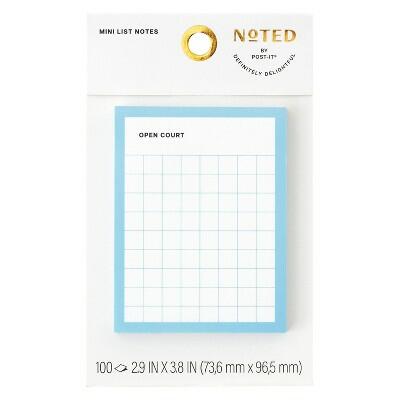 Post-it Sports Court Grid Line Sticky Notes 3x4 Blue 100 Sheets by Deal US