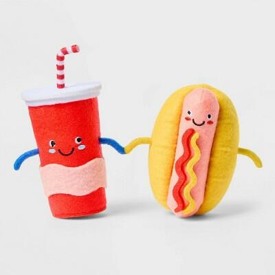 Sun Squad Felt Duo Figural Hotdog and Soda Indoor Polyester Figurines by Deal US