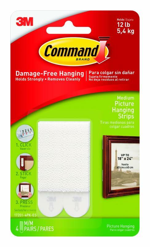 3M Command Picture Hang Strip Medium White Foam 4 Sets by Deal US