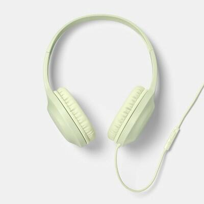 [Like New] Heyday Wired On-Ear Headphones Lightweight Built-In Mic 3.5mm Jack Green by Deal US