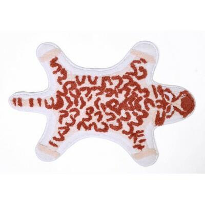 NatureStep Cheetah Non Skid Bath Rug 20x30 White 100% Recycled Polyester by Deal US