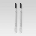 Room Essentials Stainless Steel Extension Forks 2pk Black Polypropylene Handle by Deal US