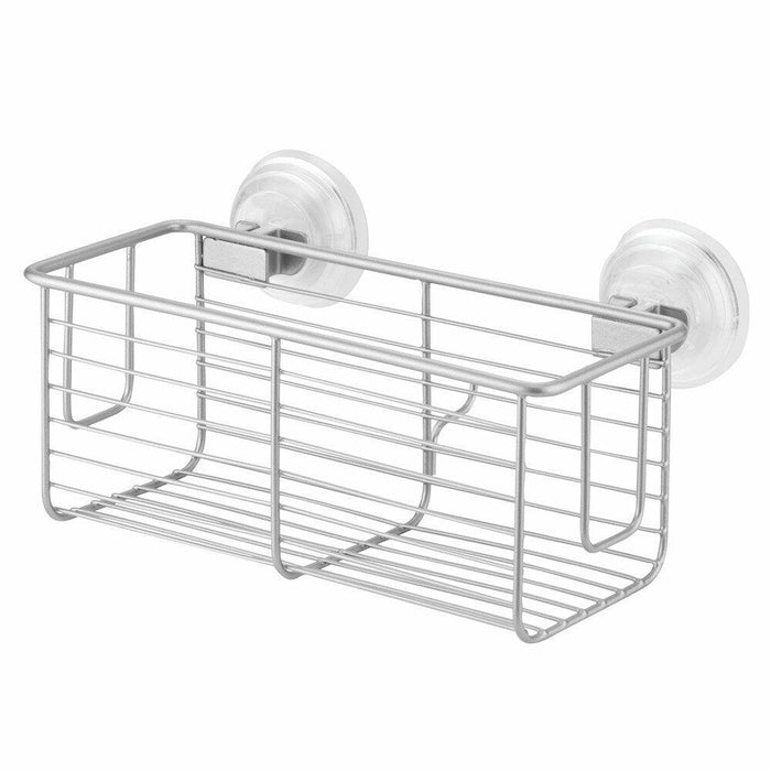InterDesign Classico Bathroom Shower Suction Caddy Basket Silver Rust Resistant by Deal US