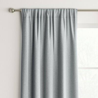 Room Essentials Heathered Gray Blackout Curtain Panel 42x63 Noise Reduction UV by Deal US