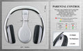 eKids Kids Wired Headphones Stereo Sound Volume Control White Over Ear by Deal US