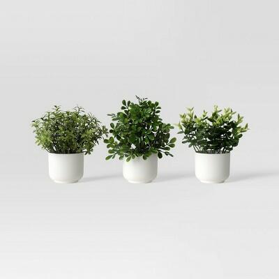 Room Essentials Herb Artificial Plant White Pot Color White by Deal US