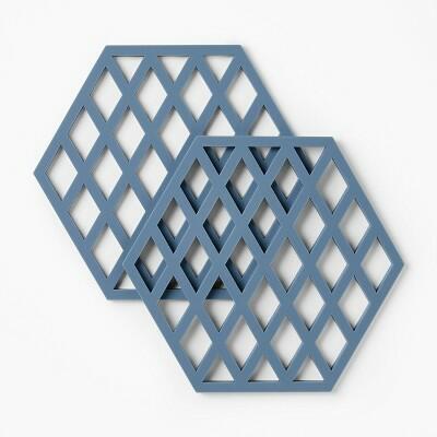 Figmint Silicone Trivet Heat-Resistant 8" Square Blue by Deal US