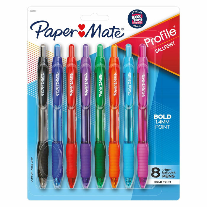 Paper Mate Profile Retractable Ballpoint Pens Assorted Colors 8-Count by Deal US
