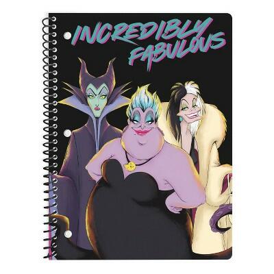 Disney Villains Single Subject Notebook School Supplies Spiral Ruled Paper by Deal US