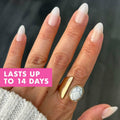 Olive & June Press-On Nails Medium Oval 42ct Pure White Syrup Gradient by Deal US
