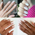 Olive & June Press-On Nails Medium Oval 42ct Pure White Syrup Gradient by Deal US