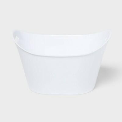 Sun Squad Polypropylene Oval Snack Bucket White by Deal US