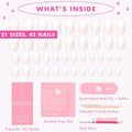 Olive & June Press-On Nails Medium Oval 42ct Pure White Syrup Gradient by Deal US