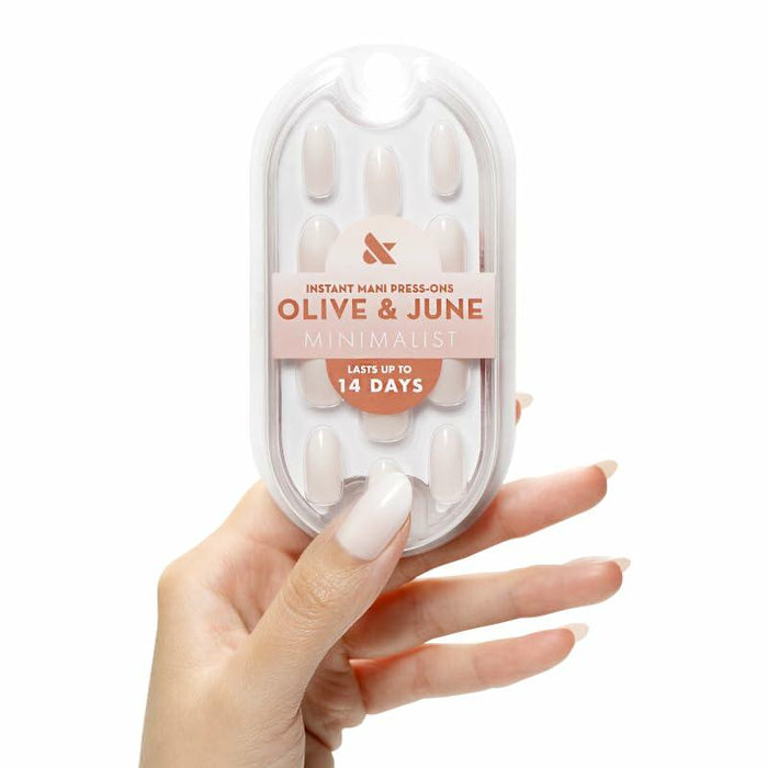 Olive & June Press-On Nails Medium Oval 42ct Pure White Syrup Gradient by Deal US