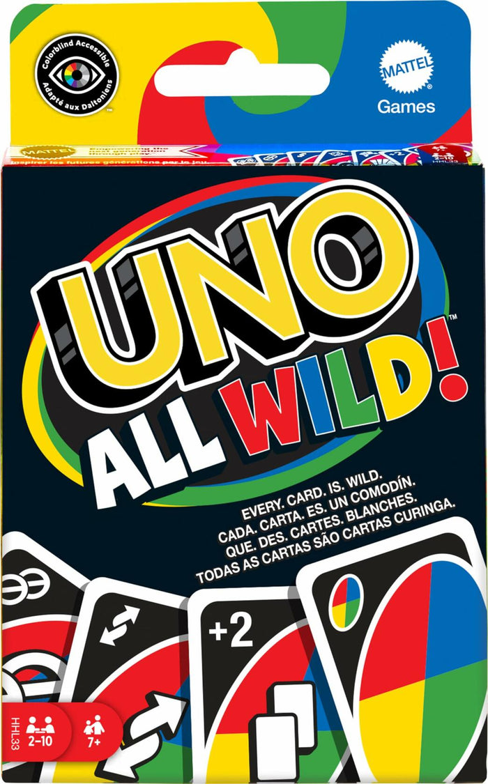 Mattel UNO All Wild Card Game 112 Cards Family Game Night Ages 7+ by Deal US