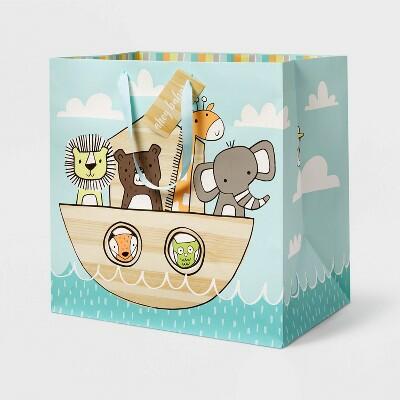 PressPlay Spritz Large Animals Ark Baby Shower Gift Bag Multicolor 15x15x10 by Deal US