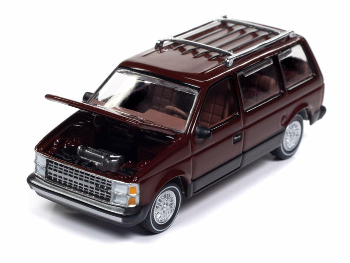 Auto World 1985 Dodge Caravan AWSP167B Black 1/64 Diecast Model by Deal US