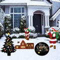 Christmas Yard Stakes Black Christmas Tree Santa Claus Outdoor Lawn Decor by Deal US