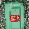 Funny Christmas Wood Door Sign Holiday Decor Welcome Front Door Hanging by Deal US