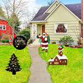 Christmas Yard Stakes Black Christmas Tree Santa Claus Outdoor Lawn Decor by Deal US