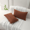 FUTEI Rust Decorative Throw Pillow Covers 12x20 Inch Pack of 2 Soft Cozy by Deal US