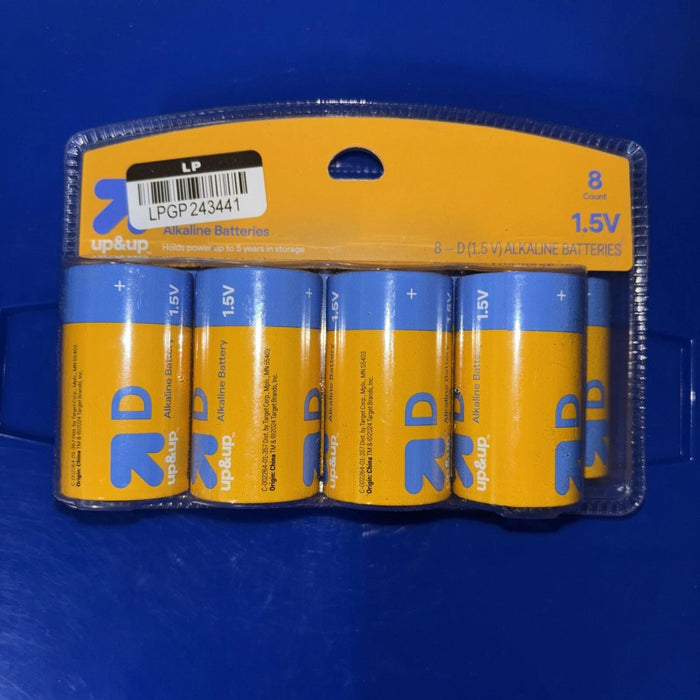 BestBy07/25 up&up D Batteries 1.5V Alkaline Single-Use 8ct Pack by Deal US