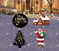 Christmas Yard Stakes Black Christmas Tree Santa Claus Outdoor Lawn Decor by Deal US