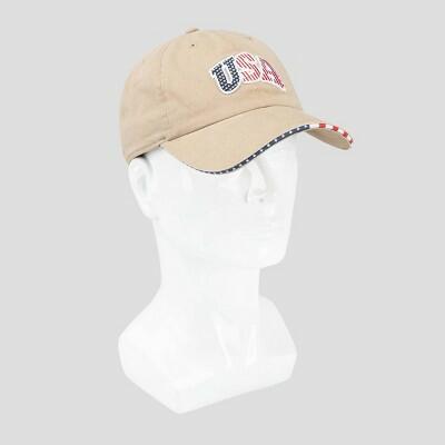 Wemco Men's USA Baseball Hat Tan Size Adult General Sizing by Deal US